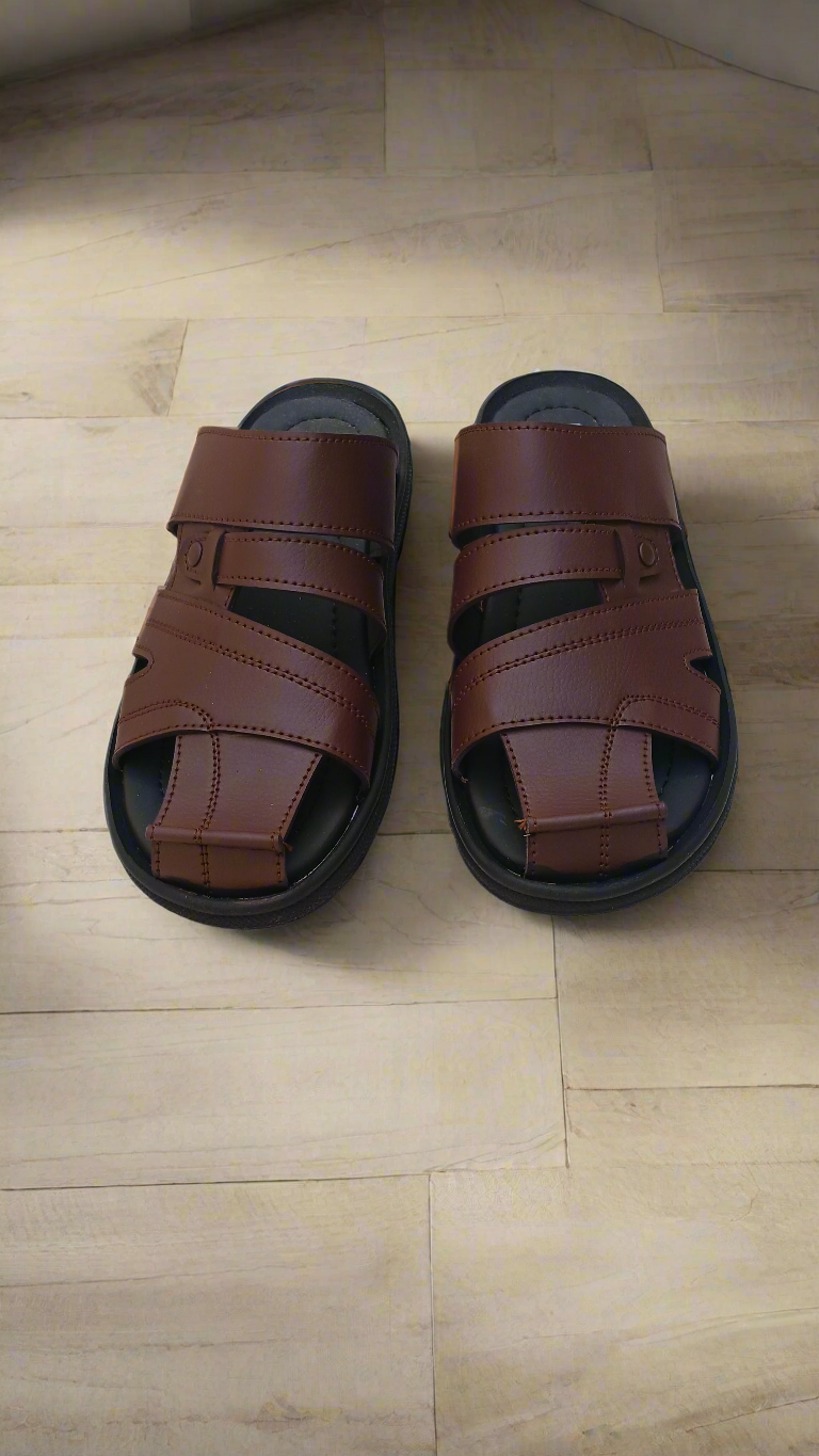 Unique Style Soft Sole Slippers - Brown - BC02
