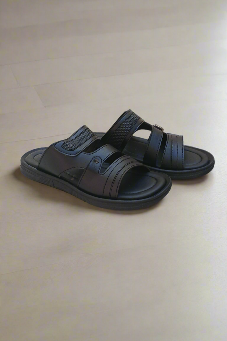 Soft Sole Stylish Slippers - Black - SS 004