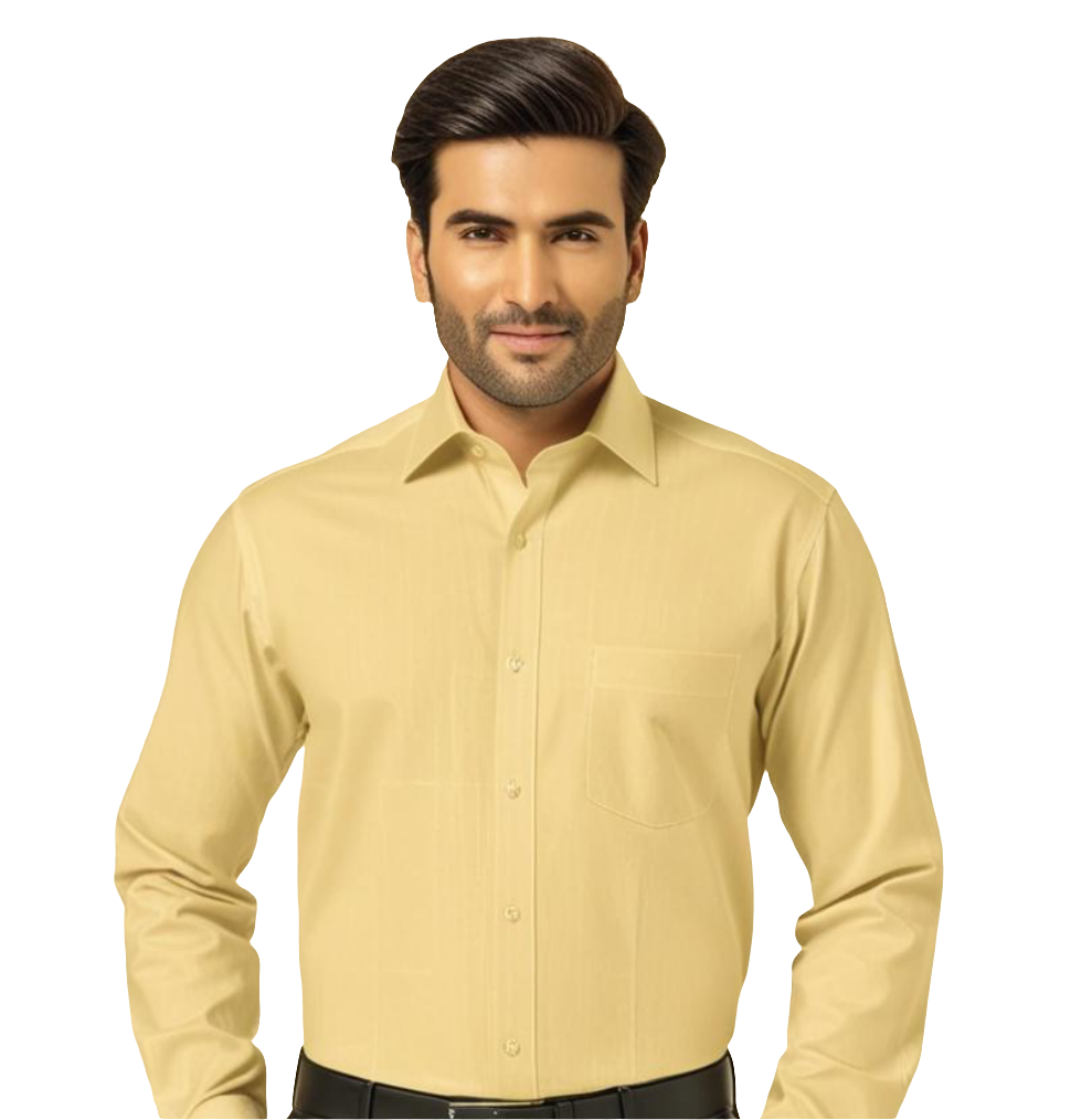 Men's Plain Formal Shirt - | Fawn Color | FE1199LC |