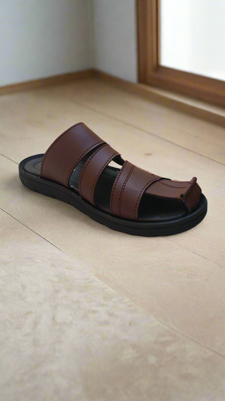 Unique Style Soft Sole Slippers - Brown - BC02