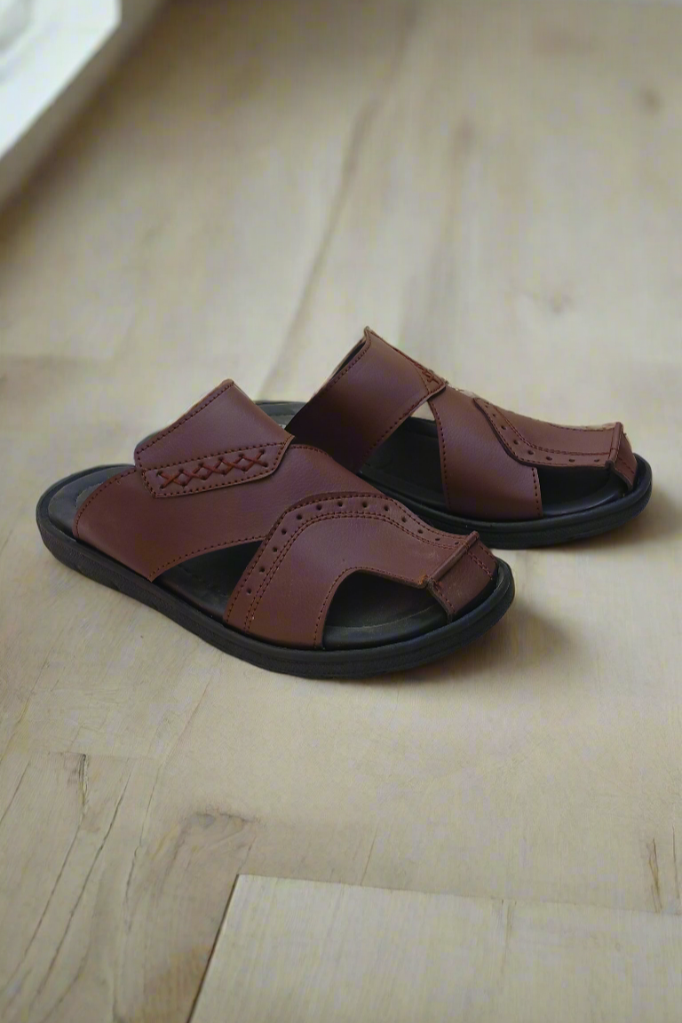 Unique Style Soft Sole Slippers - Brown - BC01