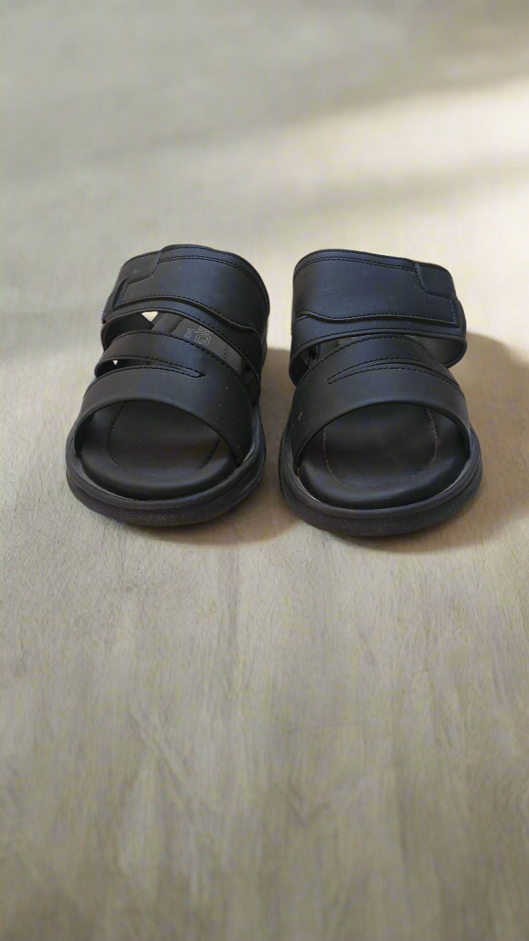 Soft Sole Stylish Slippers - Black - SS 003