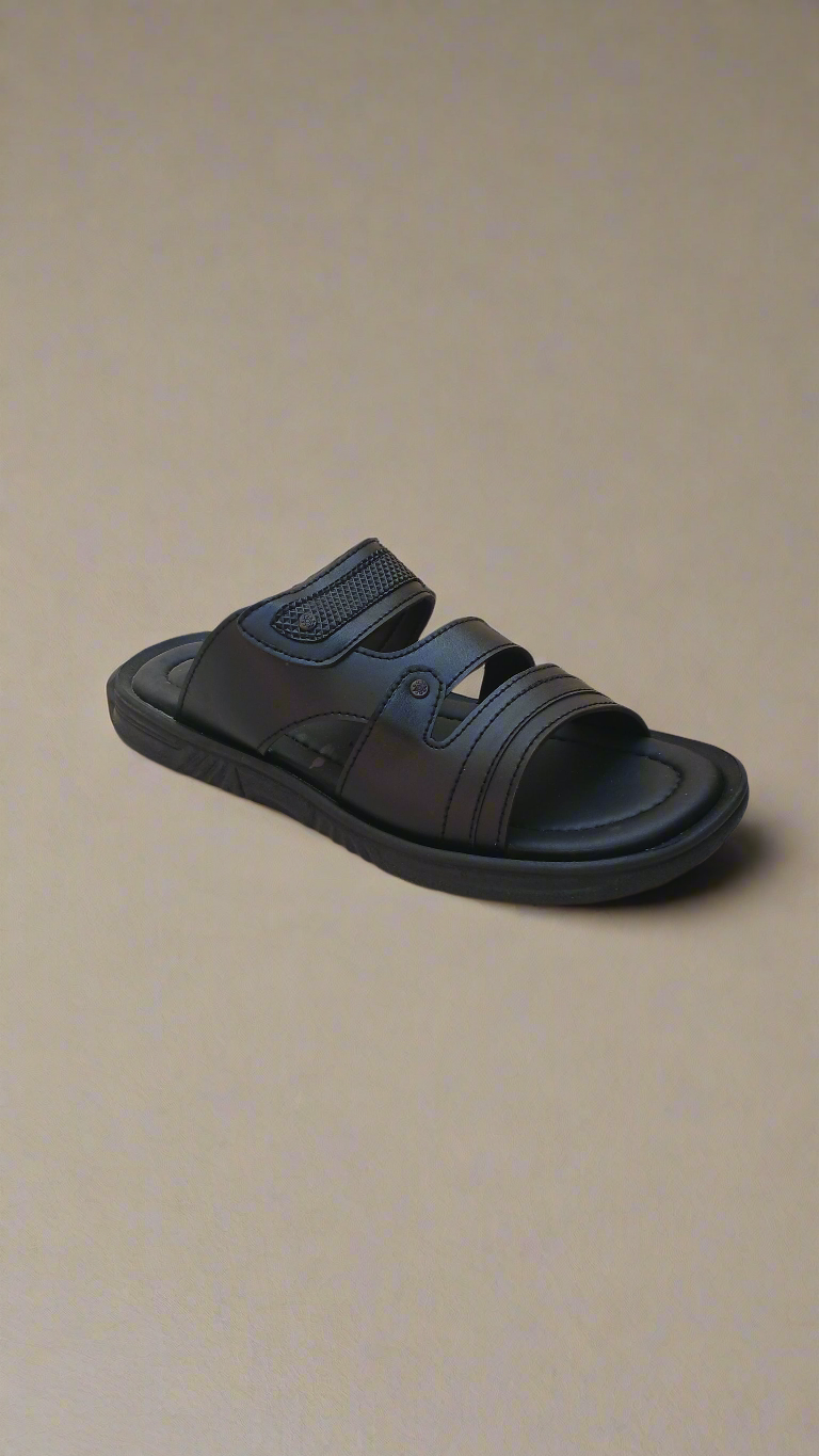 Soft Sole Stylish Slippers - Black - SS 004