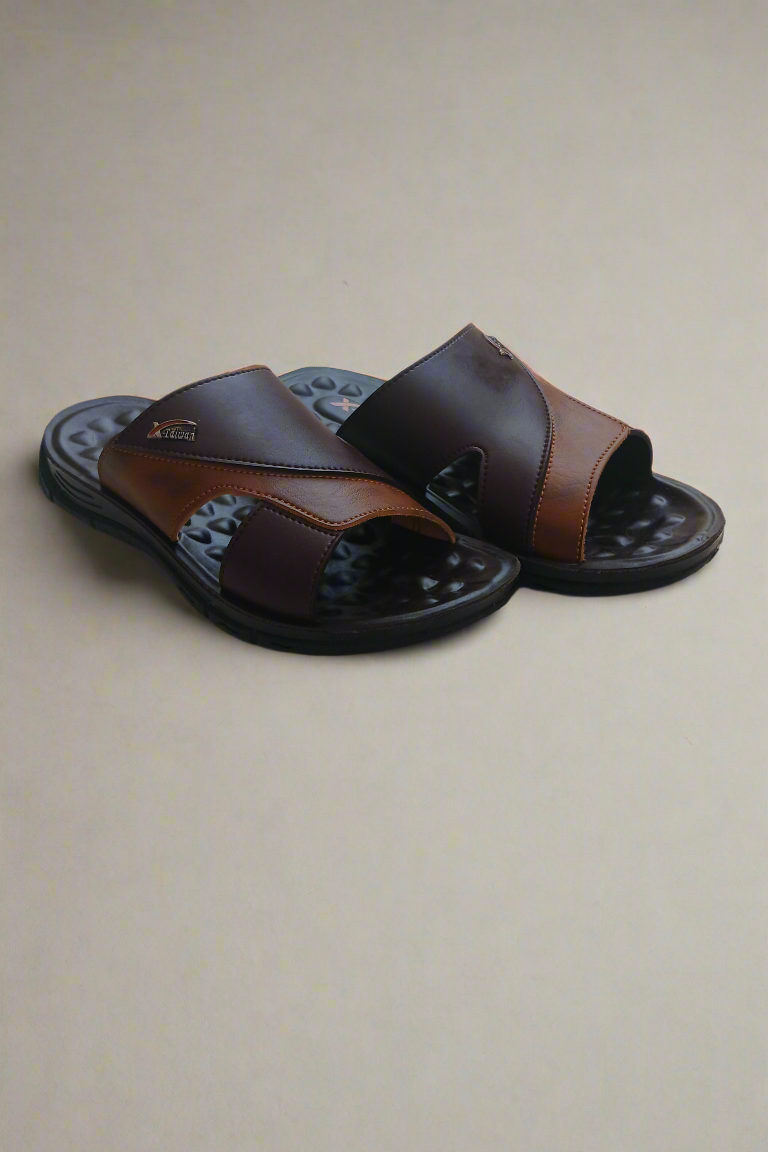 Slippers Men - Dotted Sole - Double Color Brown - DC 001
