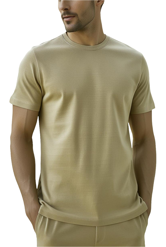 T-Shirt Plain Round Neck - Beige - RNTS-109