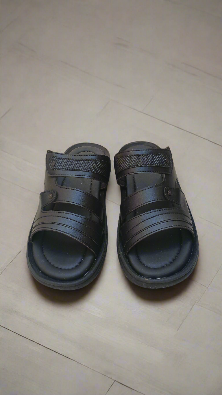 Soft Sole Stylish Slippers - Black - SS 004