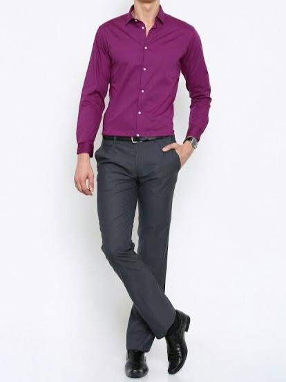 Z Men's Casual Shirt Slim Fit - Dark Magenta || SCS0017 |