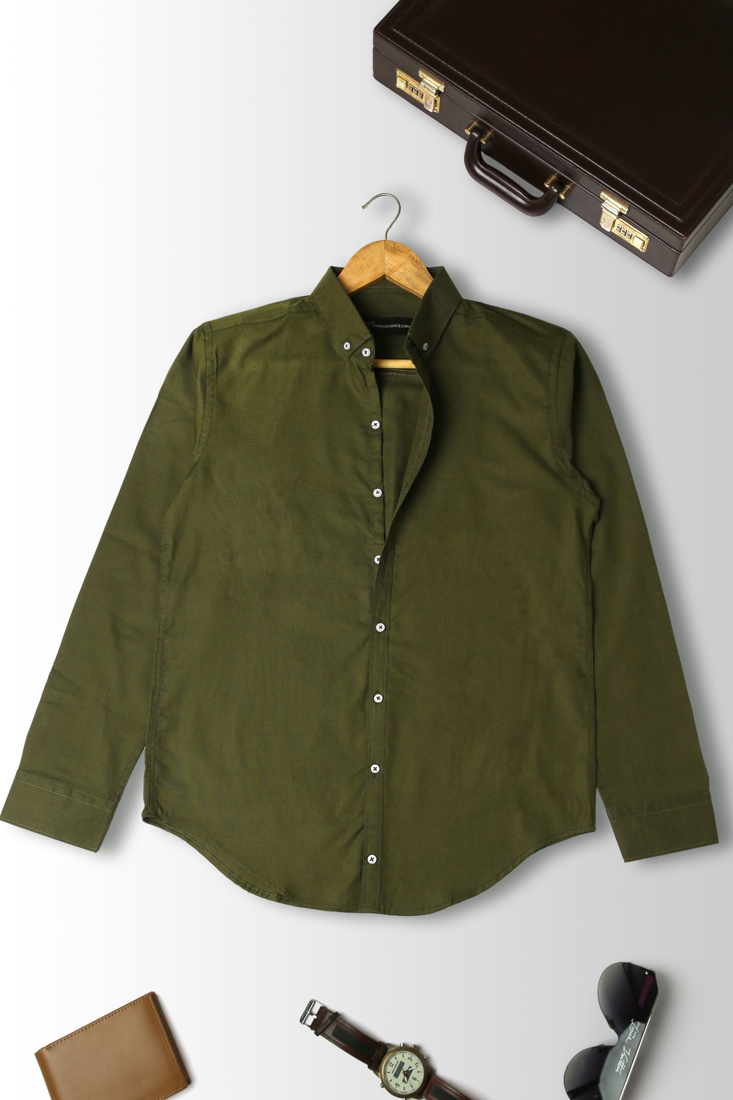 Trendy Light Weight Chambray - Casual Shirt - Slim Fit || Olive |