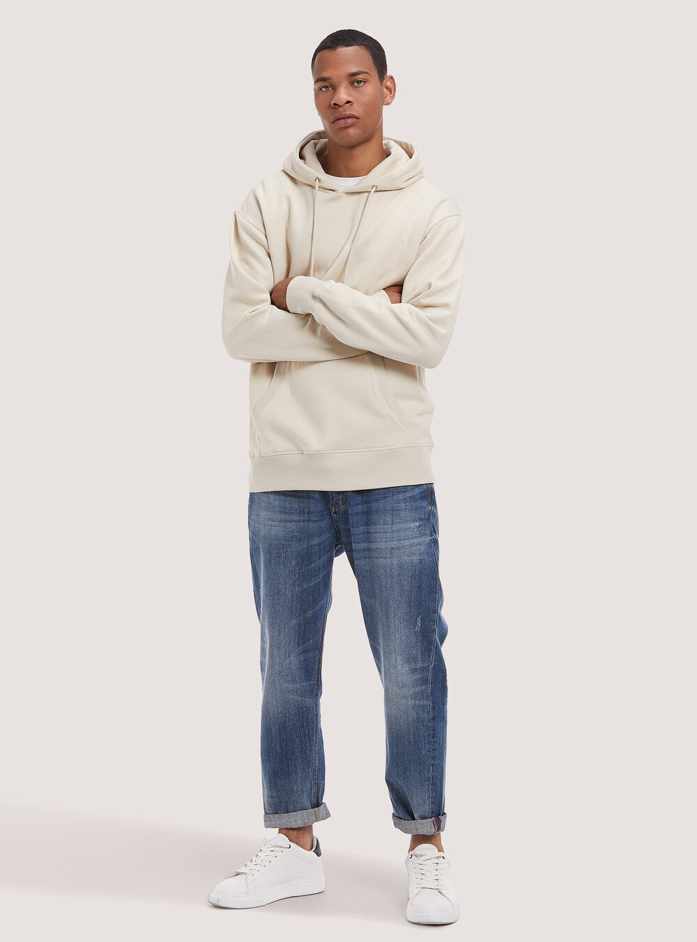 Beige Stylish Hoodie For Men