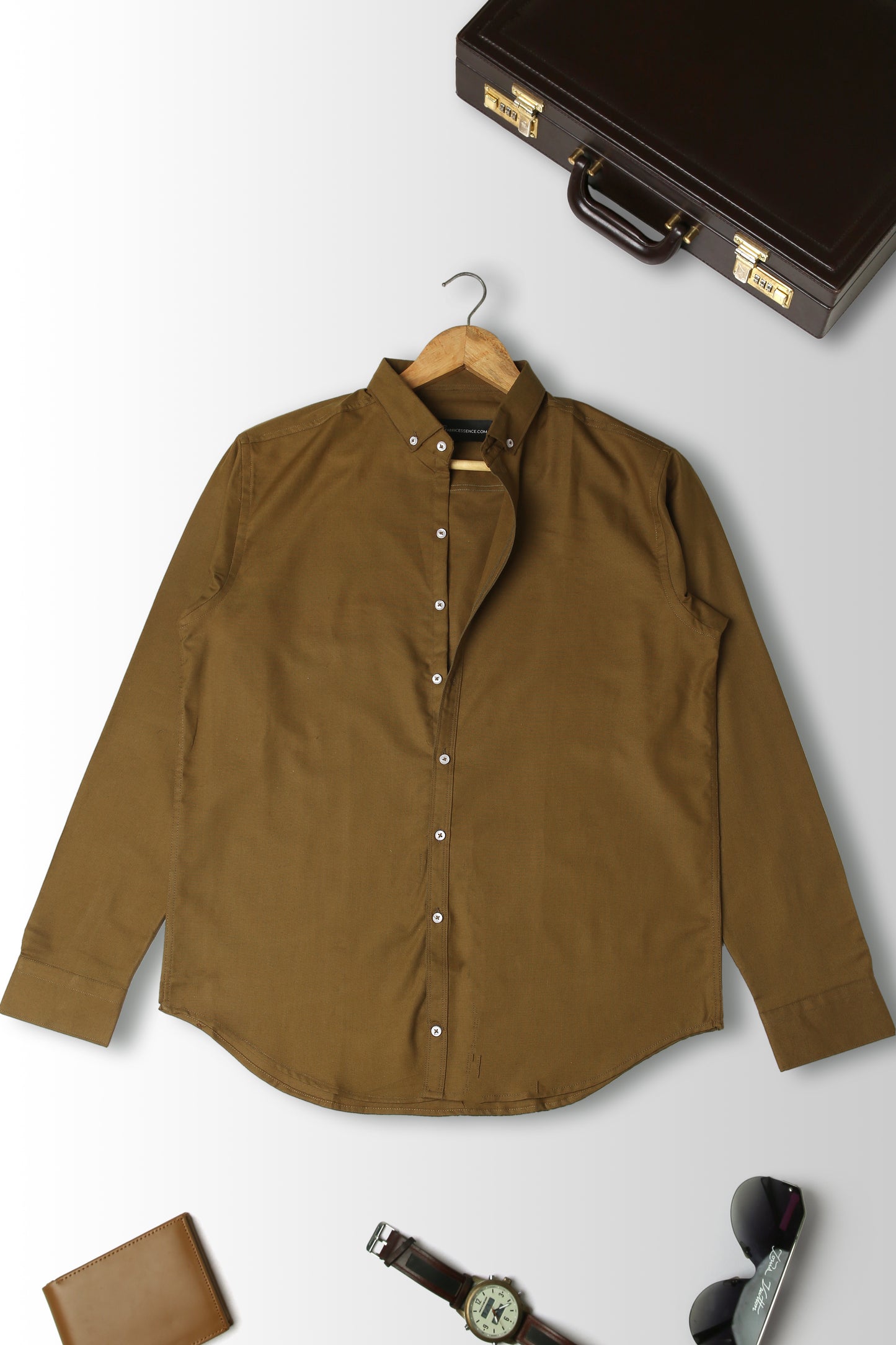 Trendy Light Weight Chambray - Casual Shirt - Slim Fit || Brown |