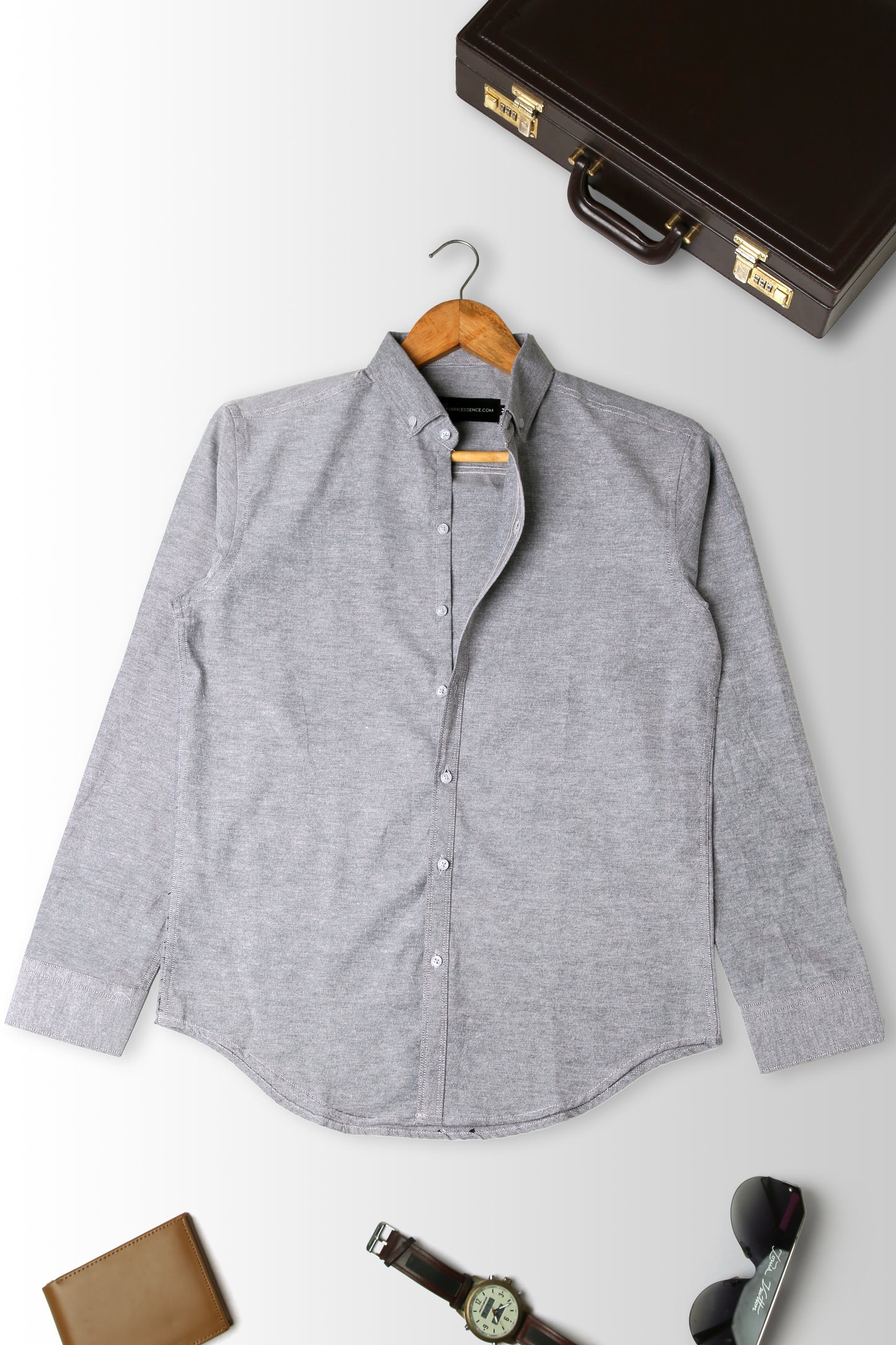 Trendy Light Weight Chambray - Casual Shirt - Slim Fit || Grey |