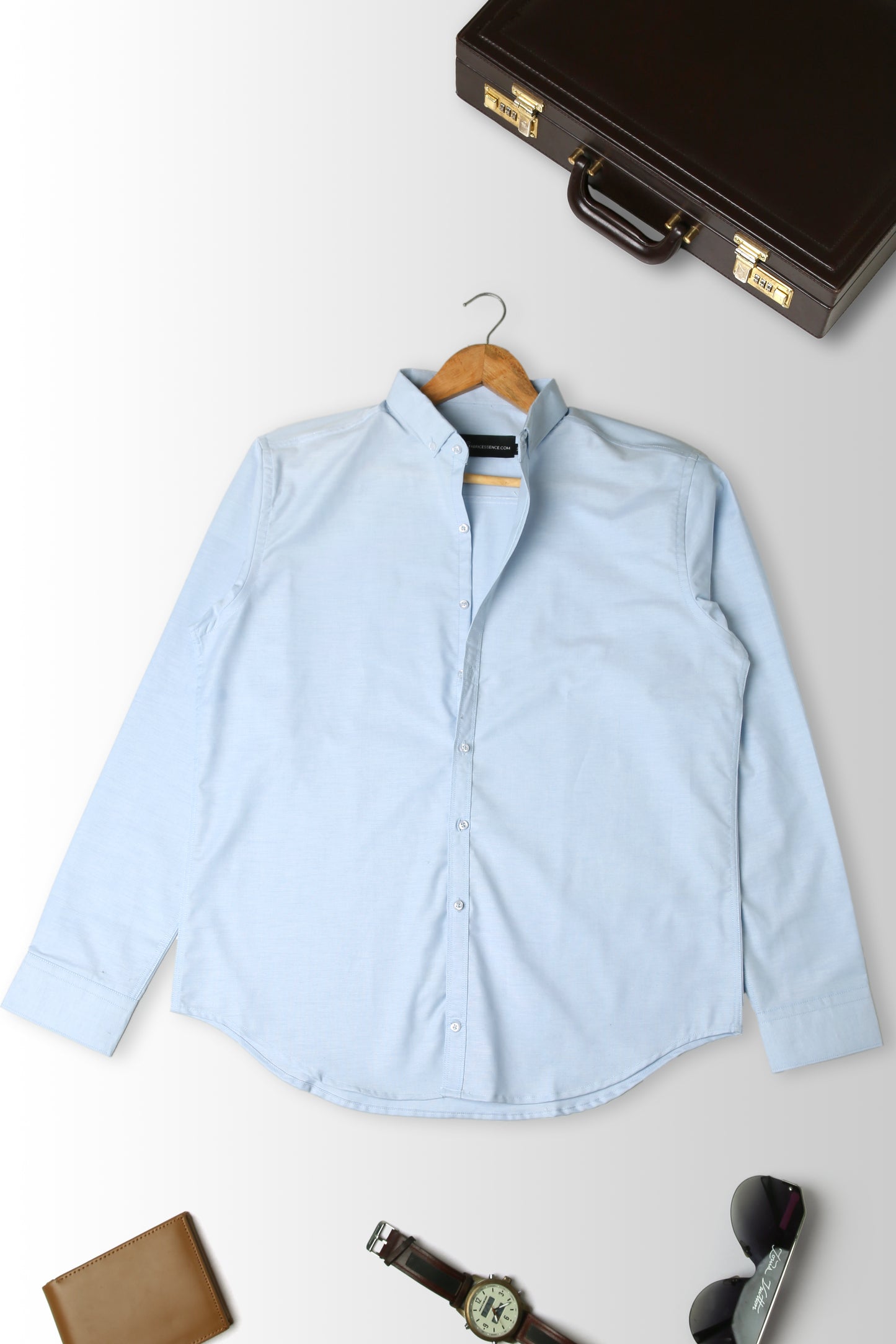 Trendy Light Weight Chambray - Casual Shirt - Slim Fit || Light Blue |