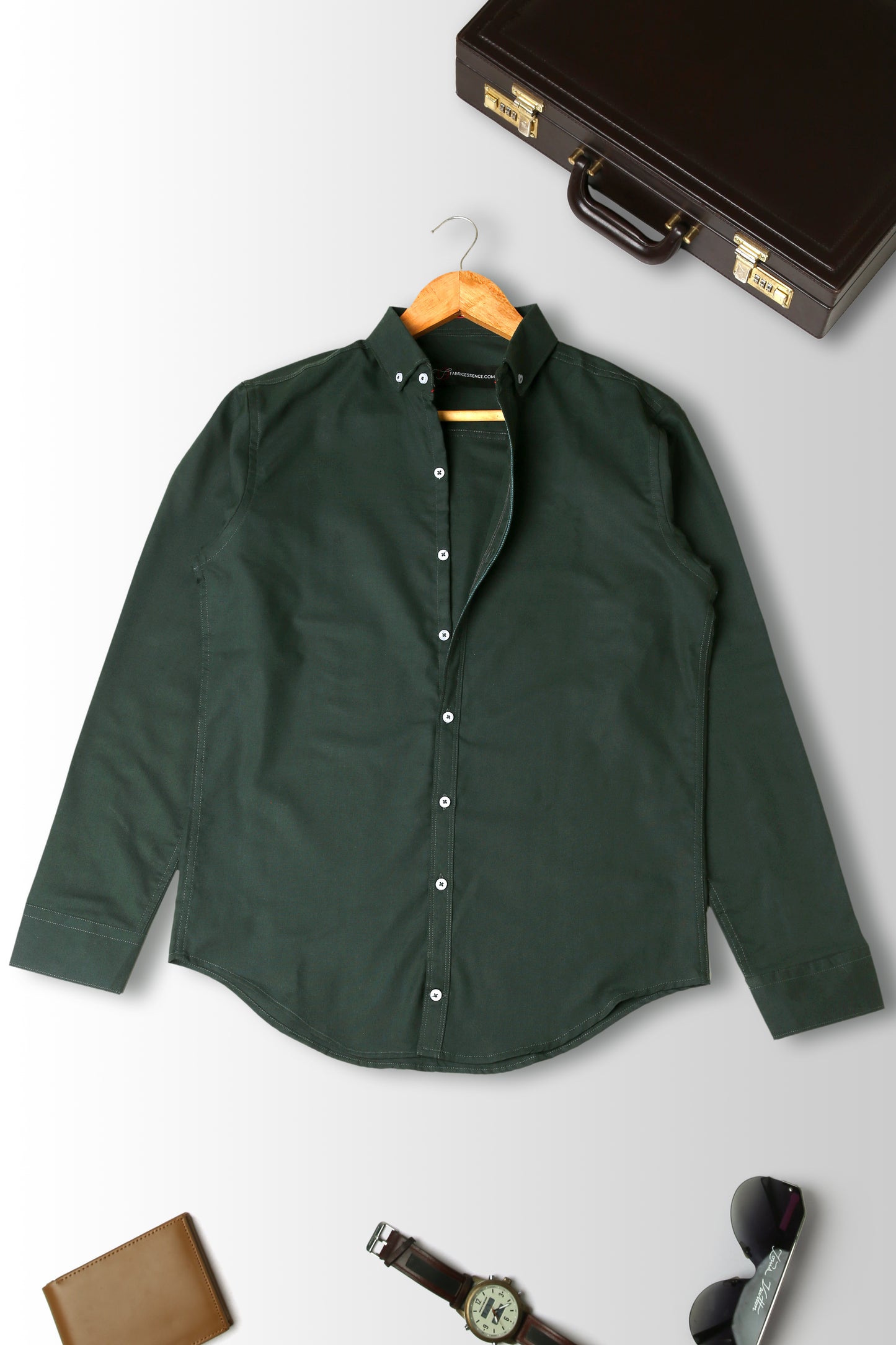 Trendy Light Weight Chambray - Casual Shirt - Slim Fit || Green |