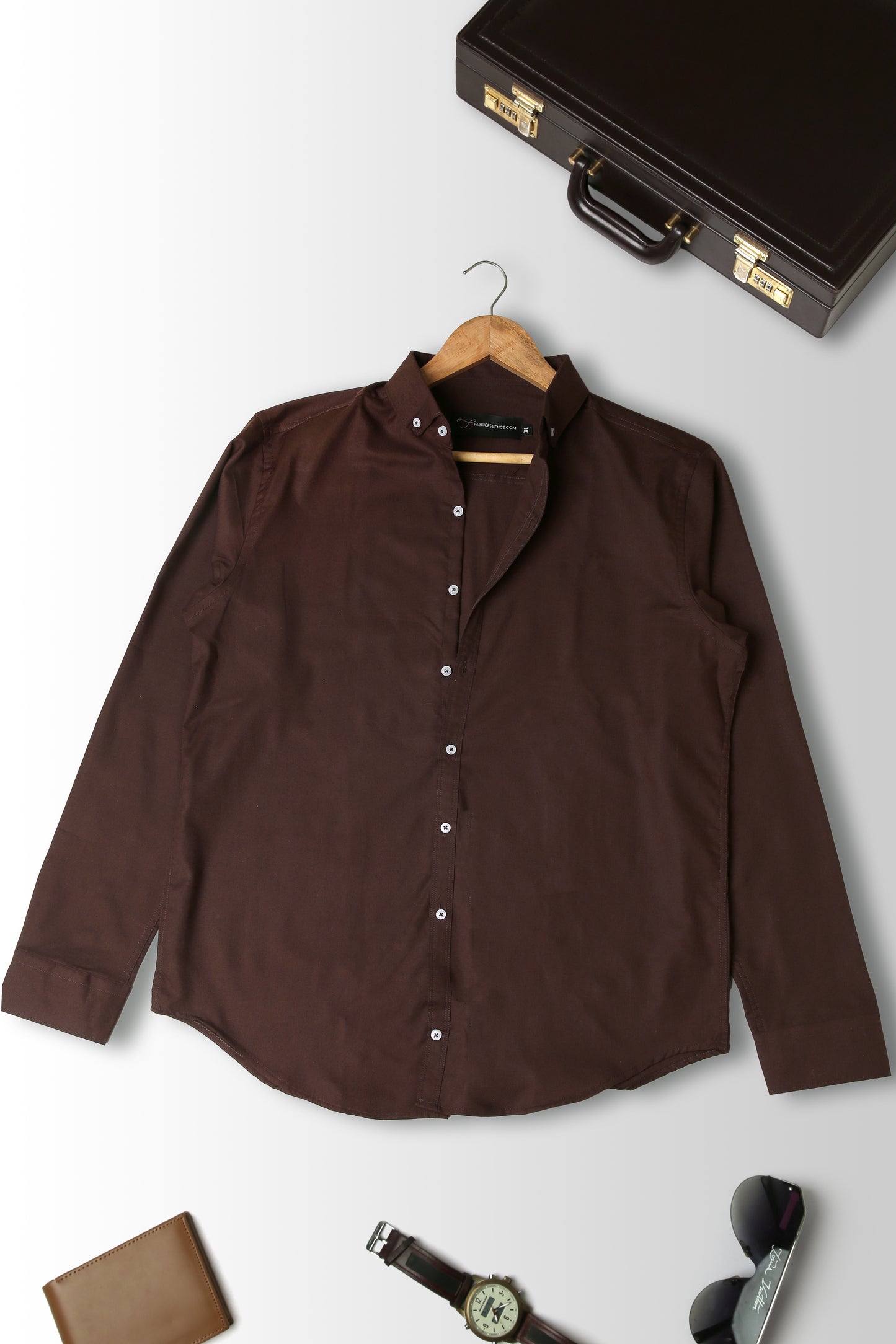 Trendy Light Weight Chambray - Casual Shirt - Slim Fit || Chocolate |