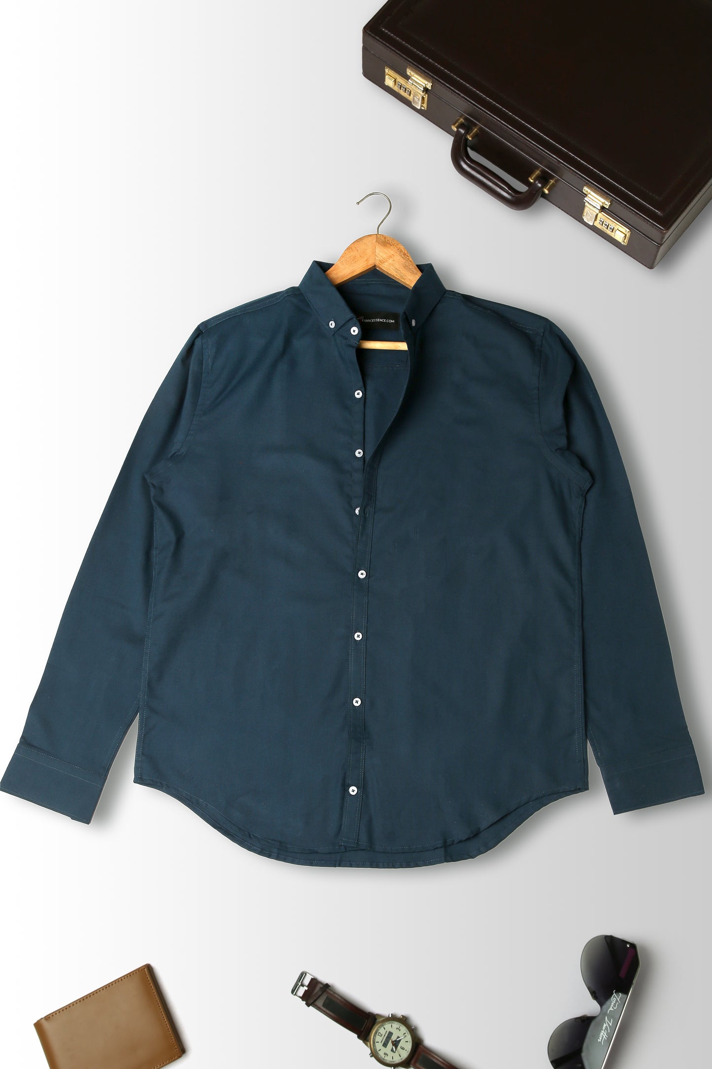 Trendy Light Weight Chambray - Casual Shirt - Slim Fit || Steel Blue |
