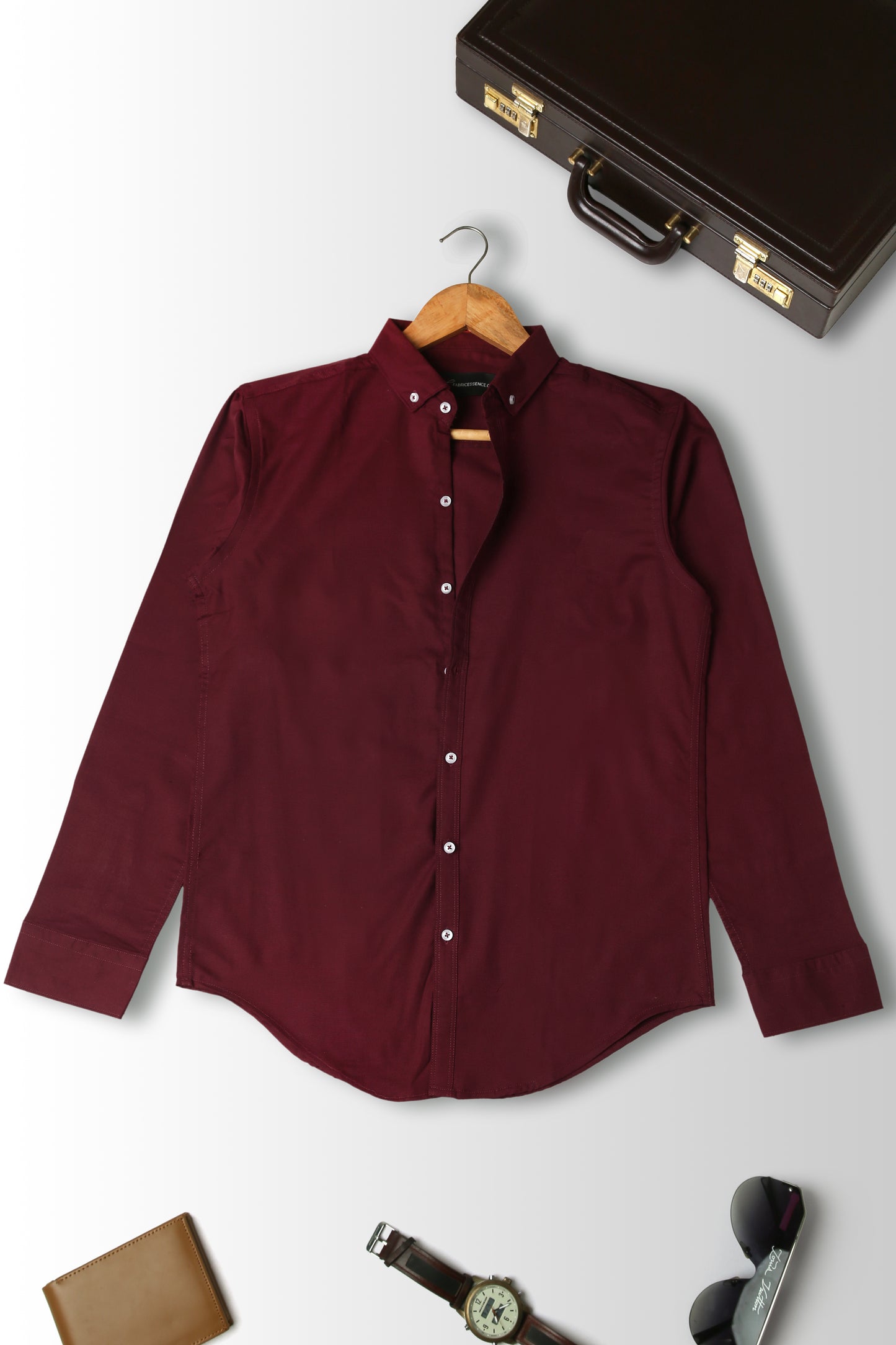Trendy Light Weight Chambray - Casual Shirt - Slim Fit || Maroon |