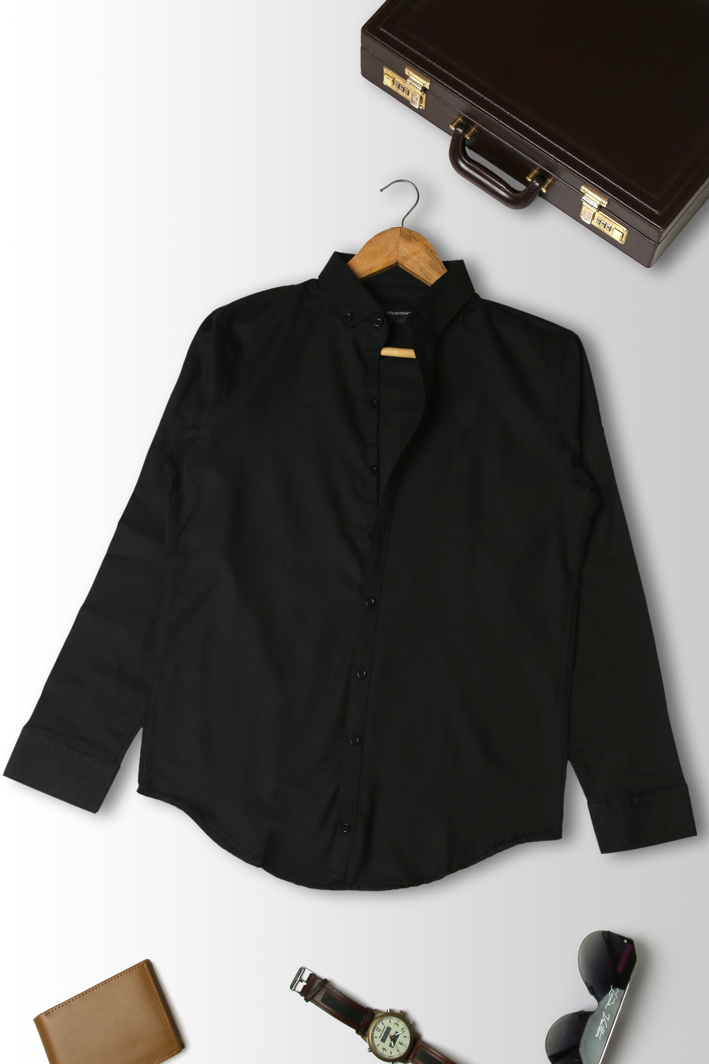 Trendy Light Weight Chambray - Casual Shirt - Slim Fit || Black |