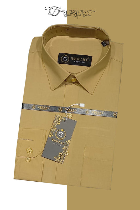 Men's Plain Formal Shirt - | Khaki | FE1199KC |