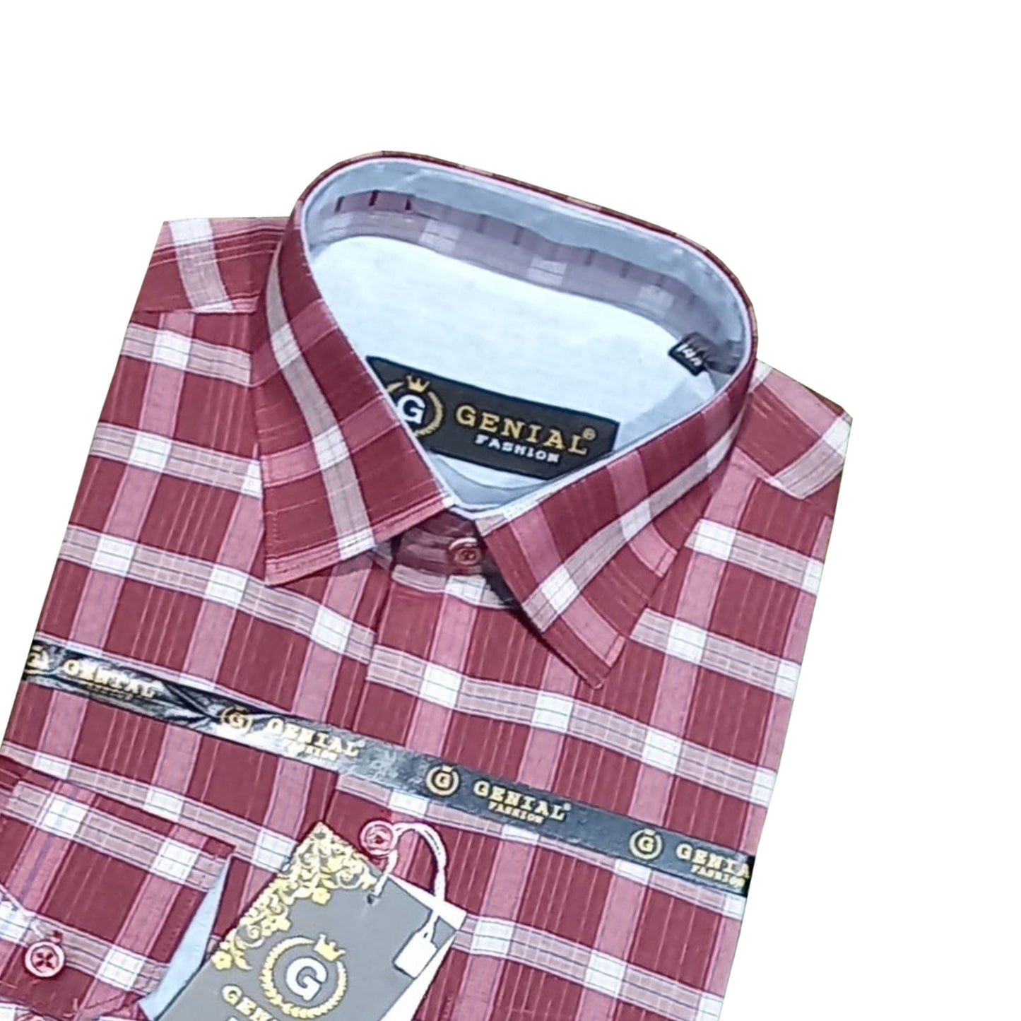 B - Men's Check Formal Shirt - CFS-0022 |