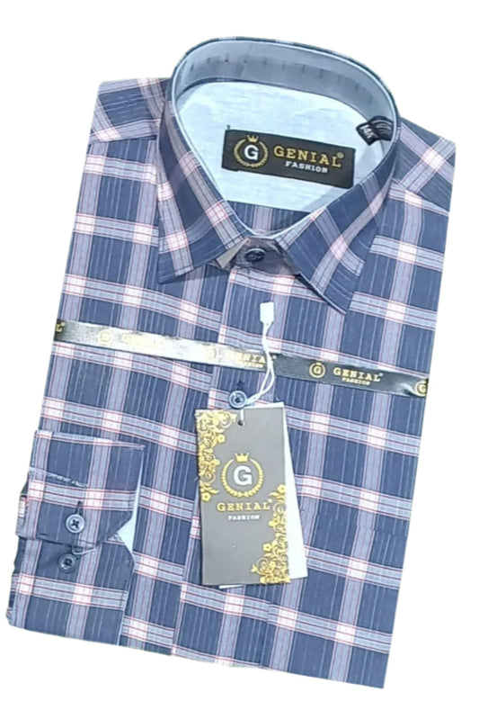 B-Men's Check Formal Shirt - CFS-0021 |