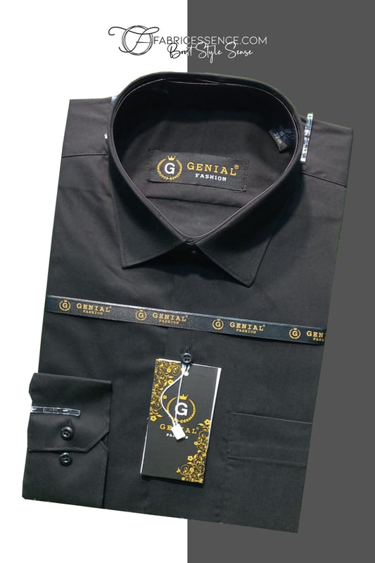 Men's Formal Plain Shirt - | Black | FEBS123