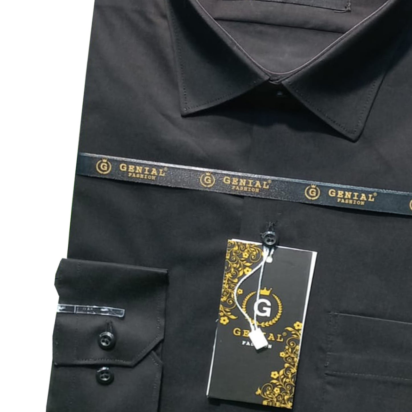 Men's Formal Plain Shirt - | Black | FEBS123