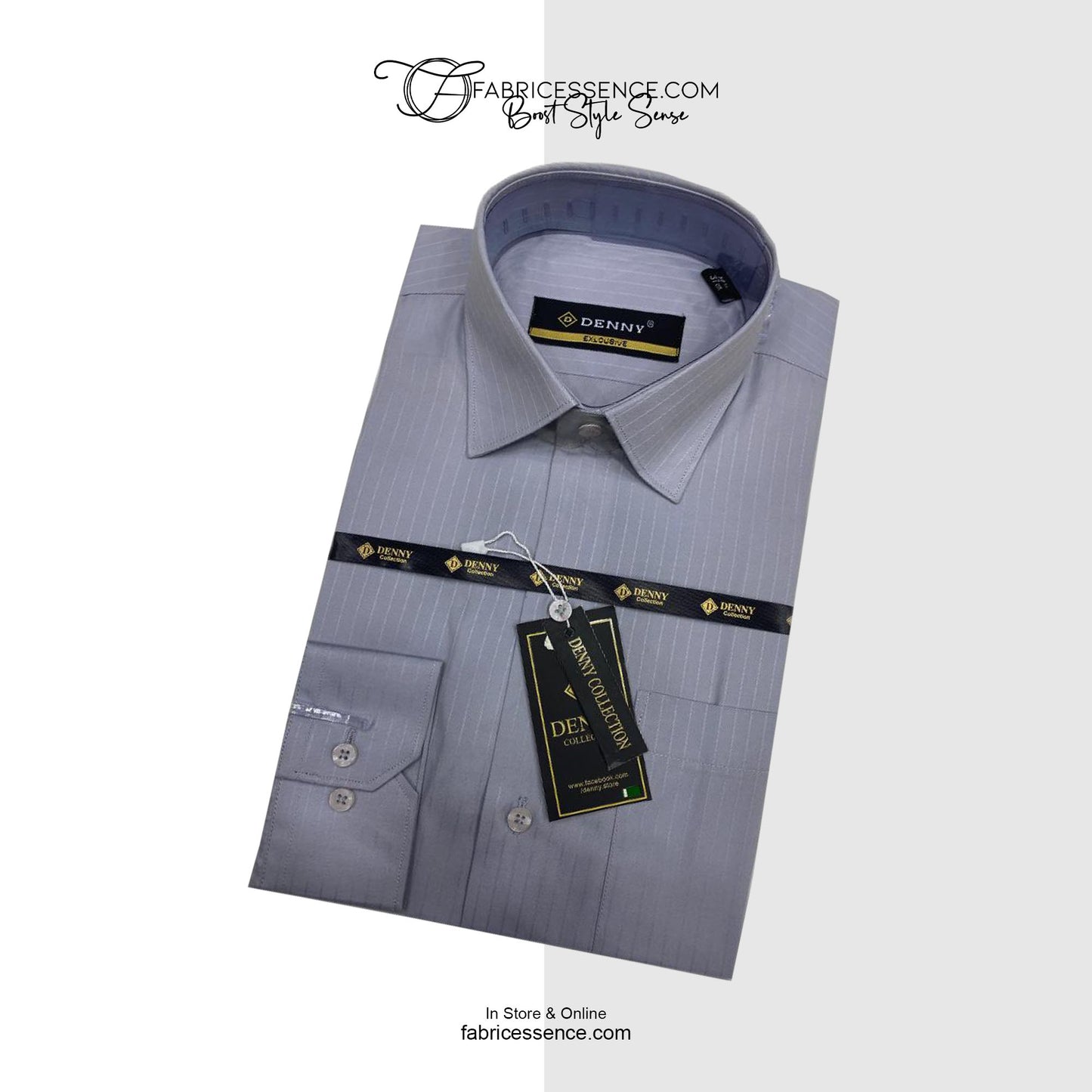 Self LINING Design Dobby Formal Shirt - Grey || MFE003