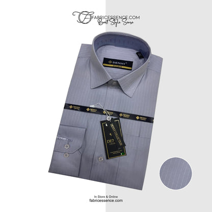 Self LINING Design Dobby Formal Shirt - Grey || MFE003