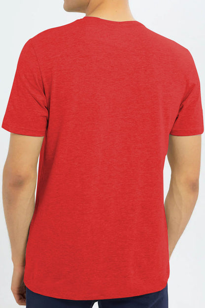 Basic Red Plain Half Sleeves Men’s Round Neck T-Shirt - RNTS-101 | Soft & Comfortable | Casual Versatility | Ideal for Summer