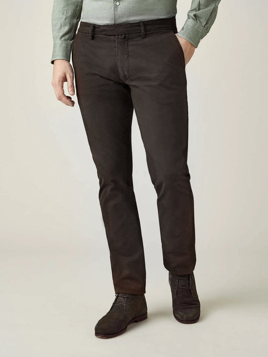 Cotton Chino Dress Pants || Dark Brown || FE101