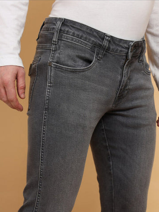 Jean en denim extensible pour homme || Gris || DEBSJ2090