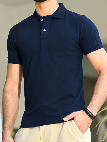 Polo T-Shirt Basic - Navy Blue - POLO-015