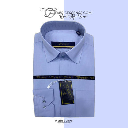 Men's || Medium Blue || Plain Formal Shirt - FE1199MB