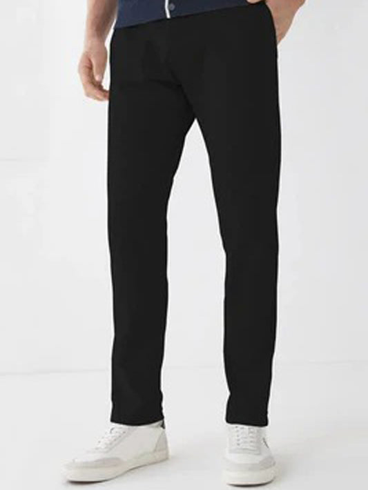 Pantalon habillé en coton chino - || Noir || FE08