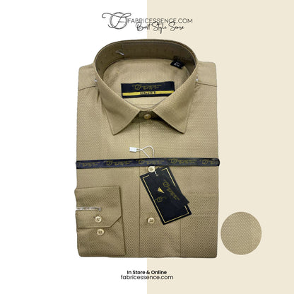 Self DOT Design Dobby Formal Shirt - Beige || DFE2404