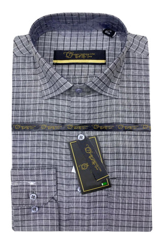 Bespoke چیک فارمل شرٹ - CFS-0050 | مکمل بازو، کپاس، باقاعدہ فٹ