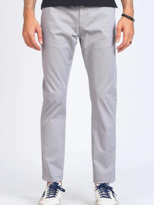 Pantalon habillé en coton chino || Gris clair || FE 13