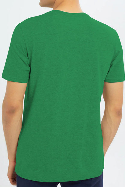 Basic Green Plain Half Sleeves Men’s Round Neck T-Shirt - RNTS-104 | Soft & Comfortable | Casual Versatility | Ideal for Summer