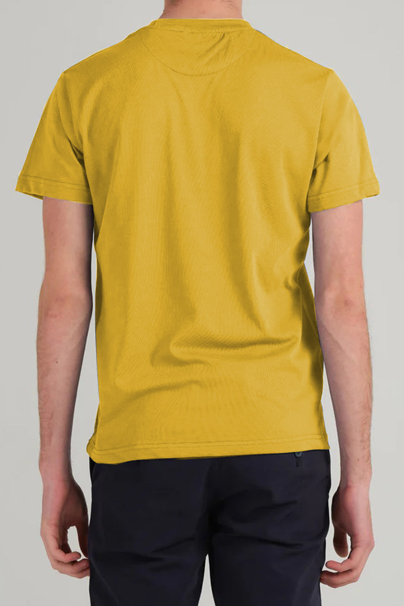 T-Shirt Basic Yellow Plain Half Sleeves Men’s Round Neck (RNTS-103)