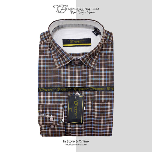 A Men's Check Formal Shirt - CFS-0051