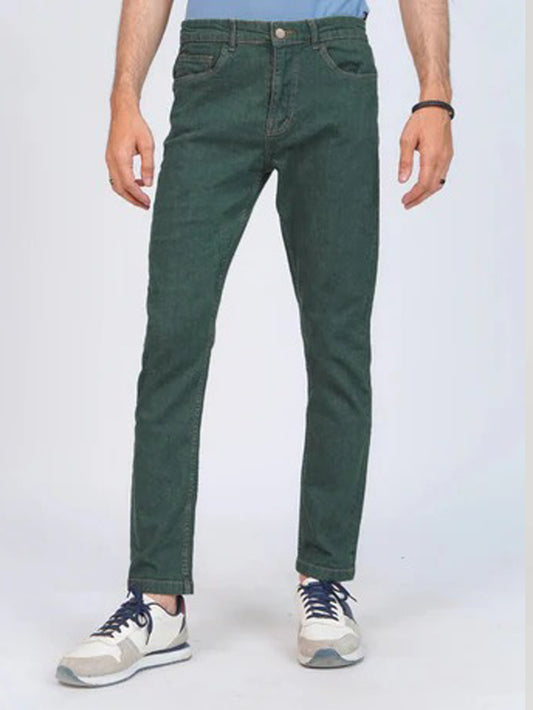 Jean extensible en denim pour homme || Vert foncé || DEBSJ2089