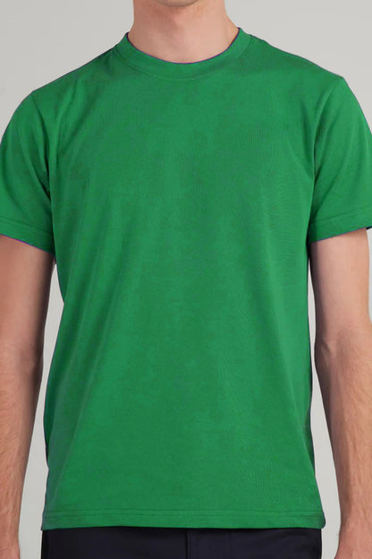 T-Shirt  Basic Green Plain Half Sleeves Men’s Round Neck (RNTS-104)