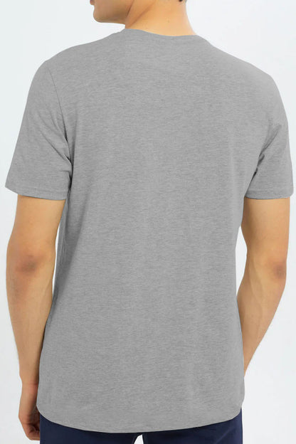 T-Shirt Basic Grey Plain Half Sleeves Men’s Round Neck (RNTS-106)