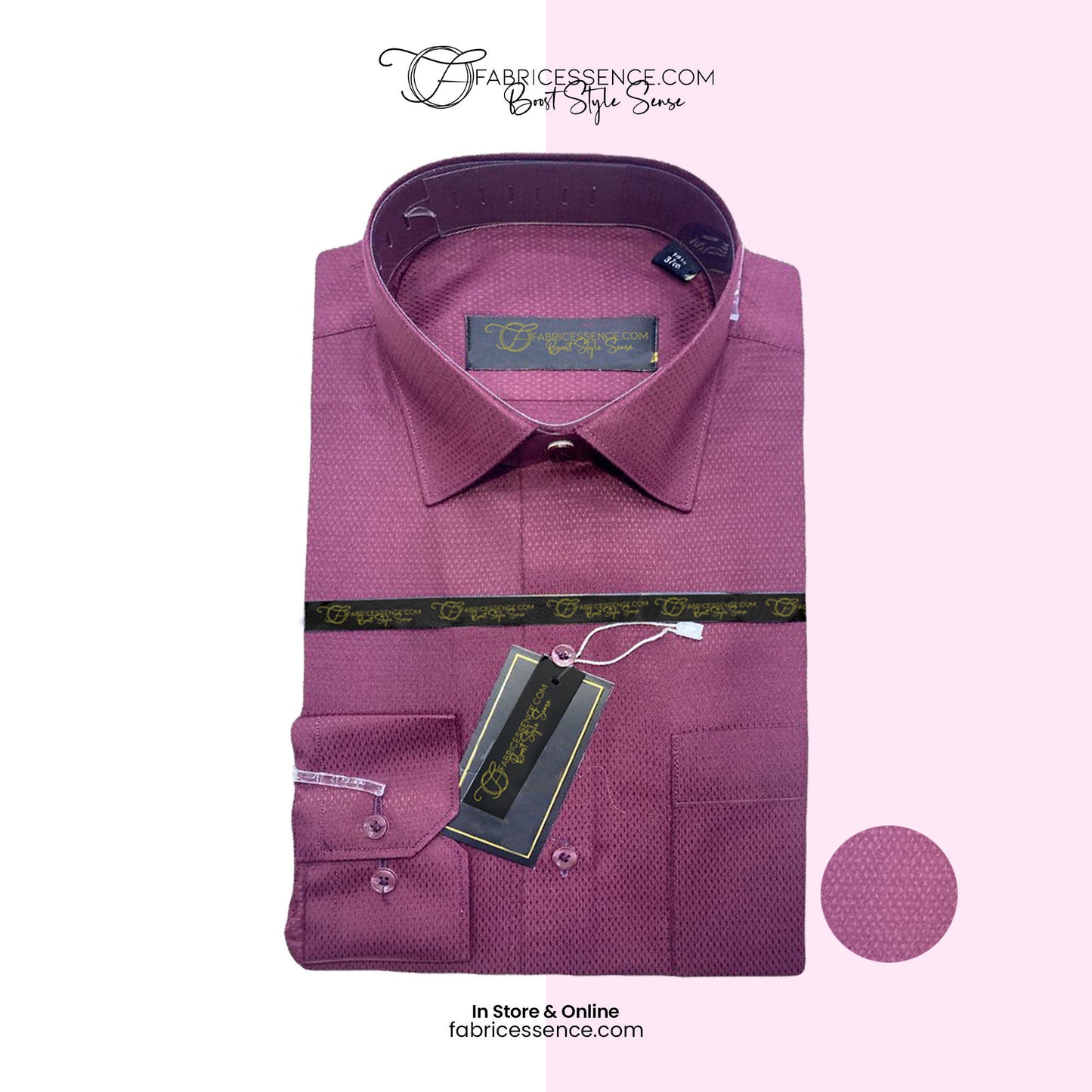 Self DOT Design Dobby Formal Shirt - Purple || DFE2406