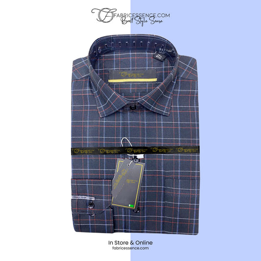 A Men's Check Formal Shirt - CFS-0047