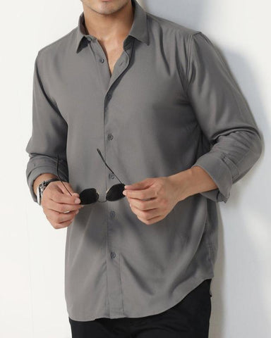 Z Men's Casual Shirt Slim Fit - Grey || SCS00019 |