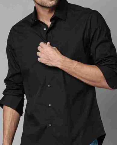 Z Men's Casual Shirt Slim Fit - Black || SCS0005 |