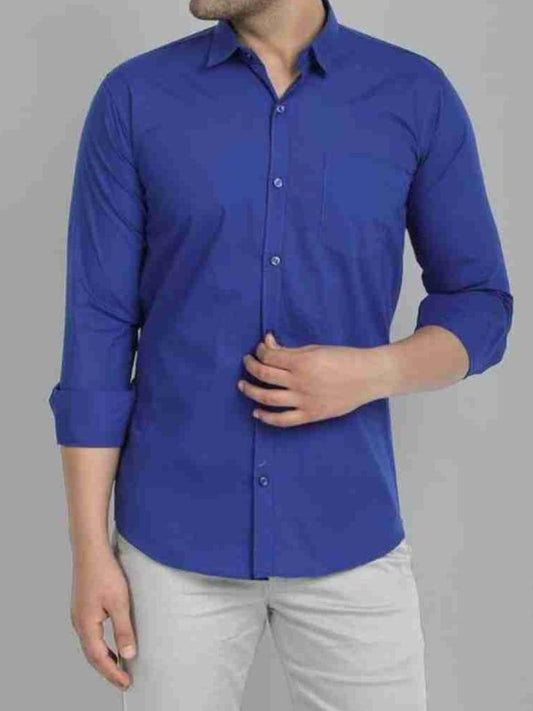 Men's Casual Shirt - Royal  Blue || SCS0015