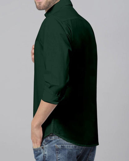 Men's Casual Shirt -Bottle Green || SCS0033