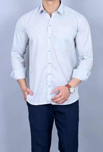 Men's || Stretchable Casual Shirt - Light Ice   || SCS0023